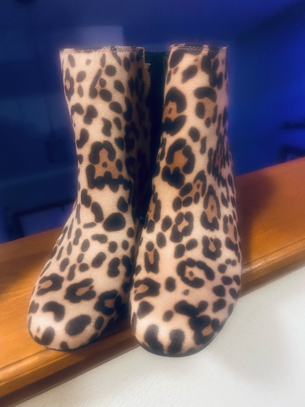 Leopard print ankle boots